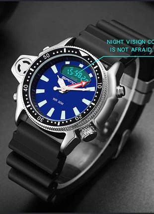 SANDA Sport orologio digitale al quarzo da uomo orologi subacquei creativi orologio da uomo con allarme impermeabile orologio con doppio Display Relogio Masculino platinumshop