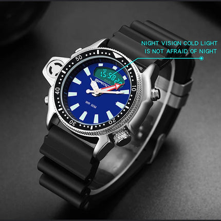 SANDA Sport orologio digitale al quarzo da uomo orologi subacquei creativi orologio da uomo con allarme impermeabile orologio con doppio Display Relogio Masculino platinumshop