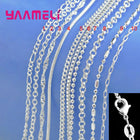 100% Authentic Genuine 925 Sterling Silver Link Chain Necklace with Lobster Clasps fit Men Women Pendant 10 Designs 16-30 Inches PlatiNum