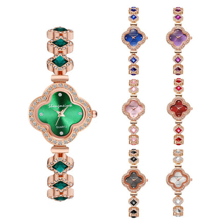 LByzHan Orologio da donna vintage con diamanti e piccolo polso verde senza scatola platinumshop