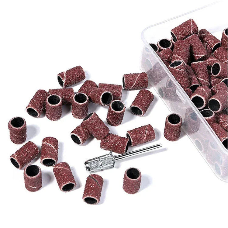 Nail Sanding Ring Bands 80/120/180/240 Grit Electric Manicure Drill Grinding Heads UV Gel Polish Removal Pedicure Abrasive Tools 2028