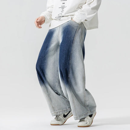 Jeans Pantaloni casual stile americano da uomo Pantaloni lanterna da uomo larghi alla moda Streetwear Pantaloni hip-hop da uomo in denim oversize a gamba larga