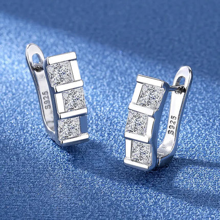 Orecchini in argento sterling 925 gioielli di alta qualità retrò modello semplice orecchini con zirconi bianchi viola vendita calda platinumshop