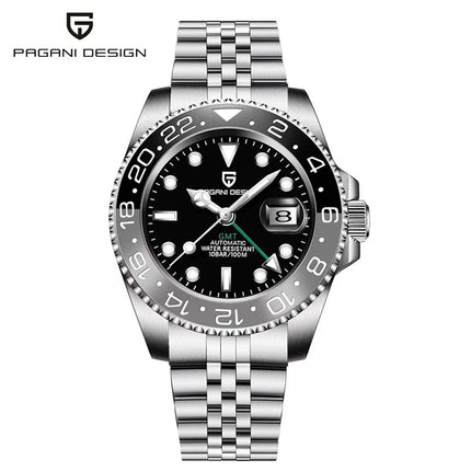 Nuovo Orologio Meccanico Automatico PAGANI DESIGN GMT 2026 per Uomo, Ghiera in Ceramica, Impermeabile 100ATM, Orologio Sportivo Nautico da Immersione, Orologio da Polso Maschile in Acciaio Inossidabile + Reloj Hombre + Scatol