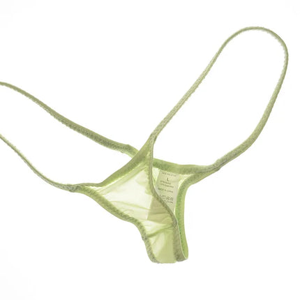 Women's Thin Ice Silk High Elastic Thong Mini Low-rise Sexy Sheer Single Layer Underwear