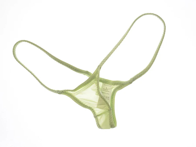 Women's Thin Ice Silk High Elastic Thong Mini Low-rise Sexy Sheer Single Layer Underwear