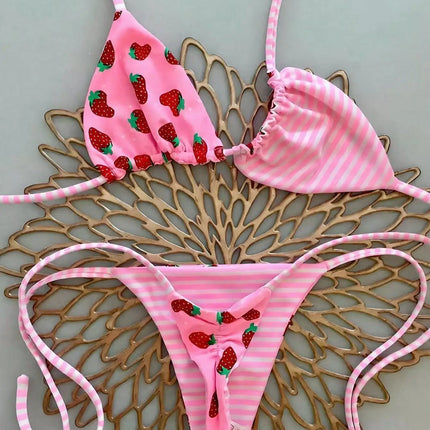 Women's Sexy Micro Bikini 2026, Push-Up Swimsuit, Printed Bikini Set, Thong, Female Beachwear