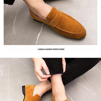 Nuovi uomini in pelle scamosciata scarpe casual comfort traspirante slip-on scarpe da guida da uomo moda maschile scarpe pigre mocassini di marca di lusso mocassini
