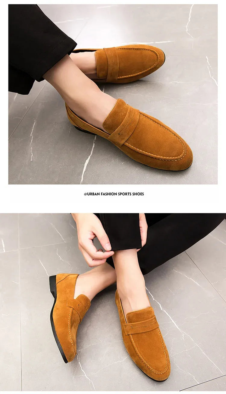 Nuovi uomini in pelle scamosciata scarpe casual comfort traspirante slip-on scarpe da guida da uomo moda maschile scarpe pigre mocassini di marca di lusso mocassini