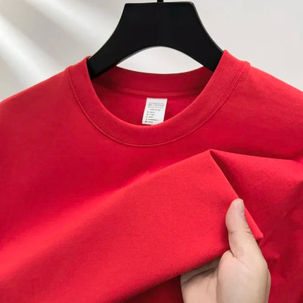 Men's Summer 100% Pure Cotton Short Sleeve Crew Neck Fashion Style Half Sleeve Breathable Top T-shirt Short Sleeve