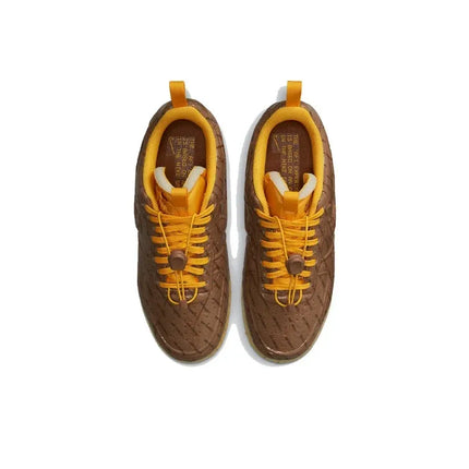 Nike Air Force 1 Skateboard Shoes Unisex Low Top Brown/Yellow CZ1528-200