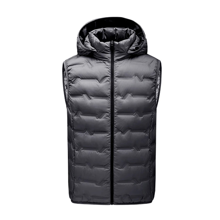 Winter Men White Duck Down Vest Men Waterproof Windproof Detachable Hat Sleeveless Vests Male Pockets Warm Ultralight Waistcoats