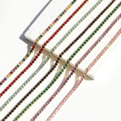 Lusso AAA + 3mm CZ 1 fila lucida catena da tennis collana HipHop ghiacciato Bling zircone cubico girocollo gioielli placcati in oro per le donne