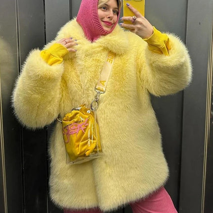 ZADORIN Luxury Winter Furry Warm Faux Fur Coat Woman Lapel Mid Long Soft Fluffy Jacket Faux Fur Coats Woman Clothes Outerwears