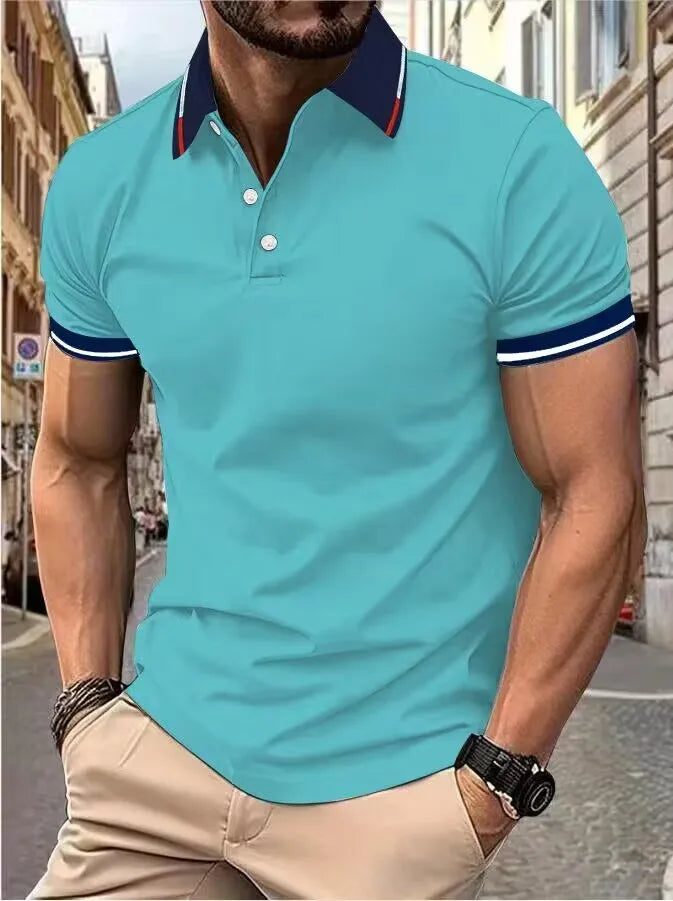 Top a maniche corte da uomo T-shirt casual quotidiana a maniche corte con risvolto casual a maniche corte T-shirt casual da uomo