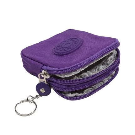 Mini Nylon Waterproof Coin Purses Key Bag Wallets Portable Square Small Card Holder Zipper Zero Wallets Card Bags Headphone Bags PlatiNum