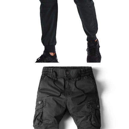 New Cotton Men Cargo Pants Khaki Casual Men Tactical Joggers Cargo Multi-Pocket Fashion Black Army Light gray Trousers Work Wear