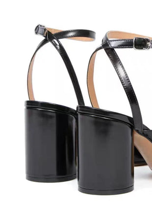 Crossed Ankle Belt Buckle Split toe Sandals Women Brand Designer Slingback Tabi Chunky High Heels INS Fashion Girls Shoes 2025 PlatiNum