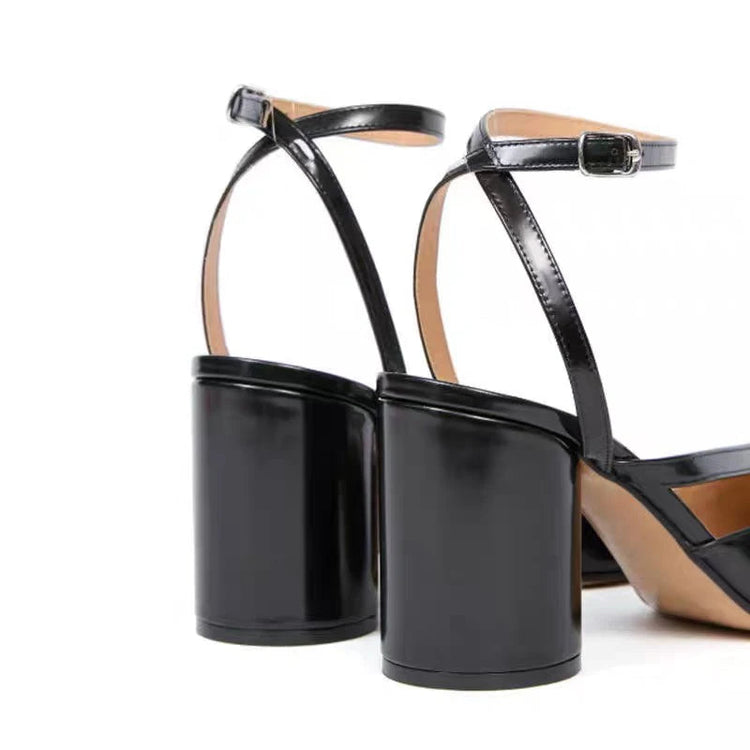 Crossed Ankle Belt Buckle Split toe Sandals Women Brand Designer Slingback Tabi Chunky High Heels INS Fashion Girls Shoes 2025 PlatiNum