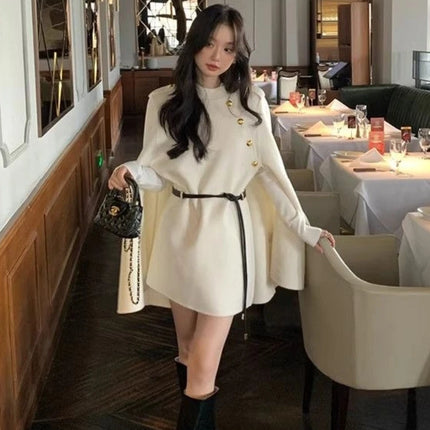 2026 New Style Women's Wool Coats Capes Autumn/Winter Princess Style Wool Cloak Woman