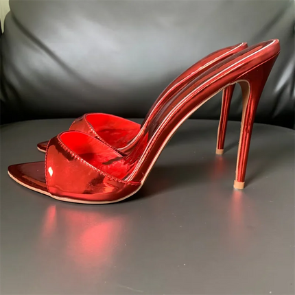 Women's Stiletto Heel Open Toe Sandals, Starry Summer Style, with Dazzling Laser Colors, 2026