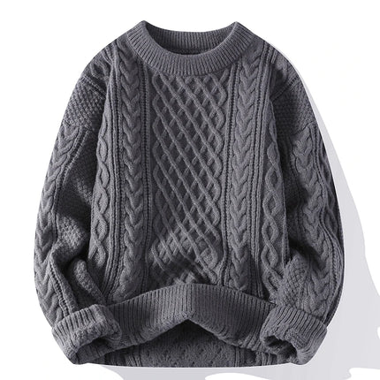 Legible Autumn and Winter Casual Sweaters Men Round Neck Collar Knitted Pullovers Male Loose Sweater Man