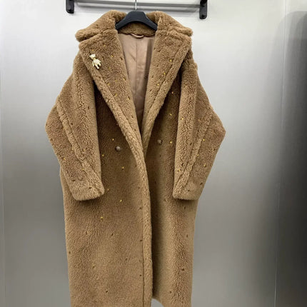 Max Teddy Coat 62% Alpaca 26% Wool 12% Silk Coat Winter Thicken Women's Coat