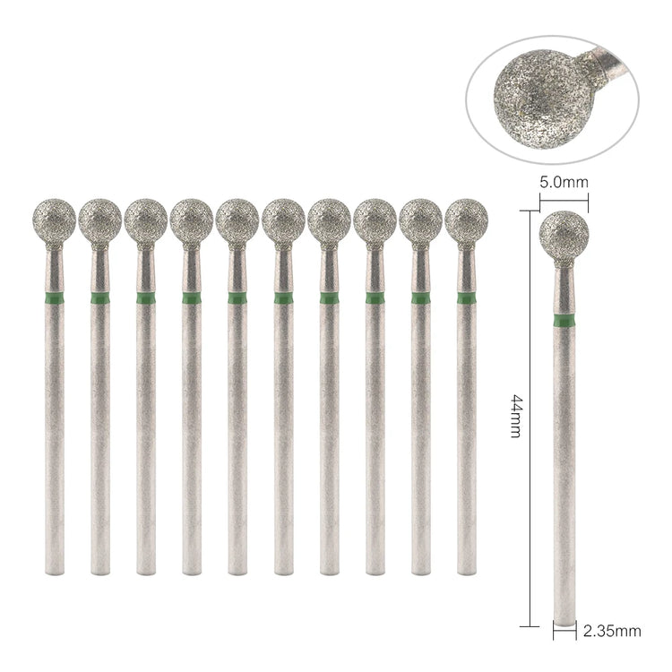 10Pcs Diamond Milling Cutter For Manicure Electric Nail Drill Bits Accessory Pedicure Machine Nail File Gel Remover Tool