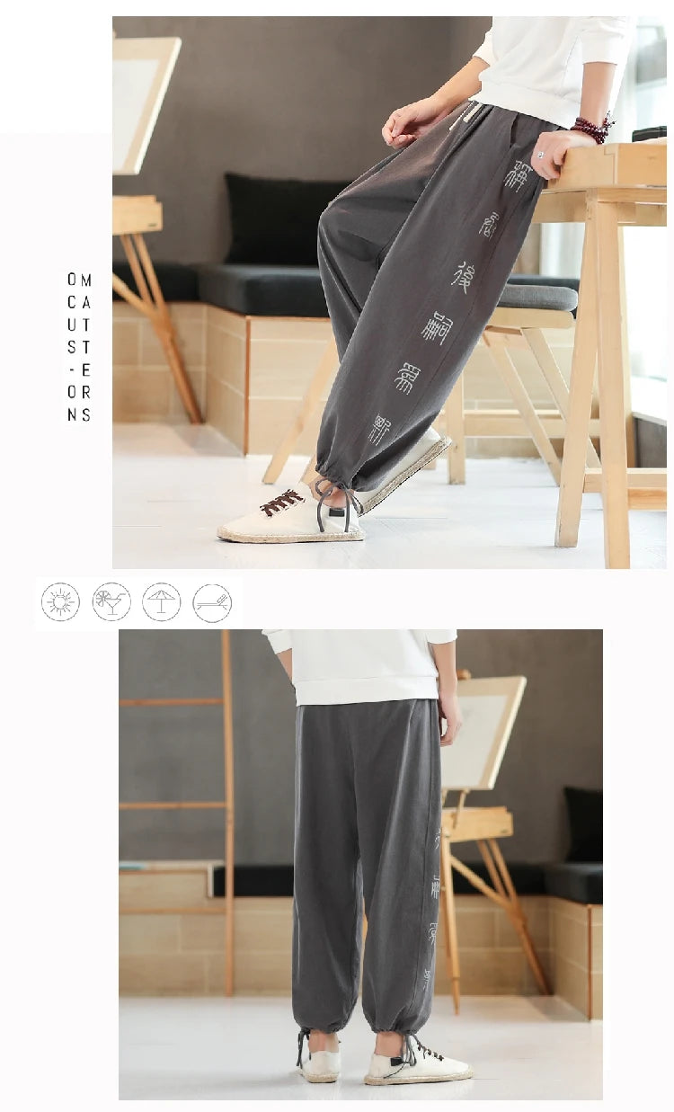 2024 autunno stile cinese pantaloni Casual alla moda moda Versatile High Street Sports Harun Pants H