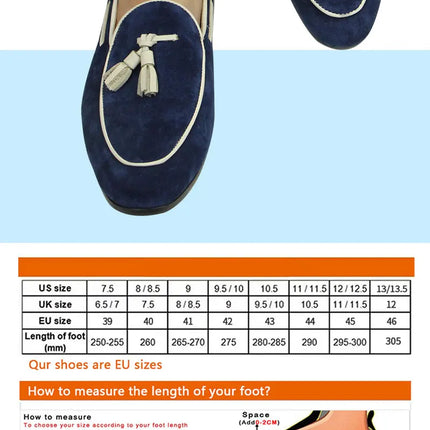Mocassini Penny Blue da Uomo, Scarpe Casual Estive con Nappe, per Ufficio e Uso Quotidiano, in Pelle Scamosciata di Alta Qualità, Personalizzabili