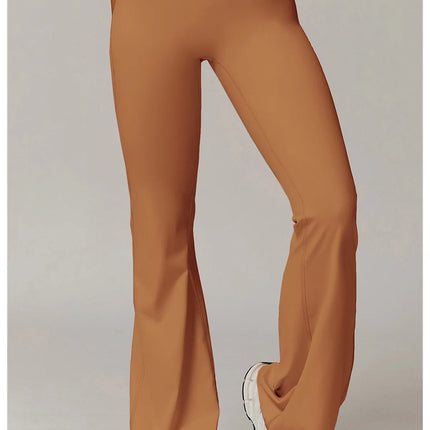High Waist Wide Leg Pants Leggings Women Tights Fitness Bell-bottoms Yoga Elastic Leggings Push Up Gym Workout Flared Pants PlatiNum
