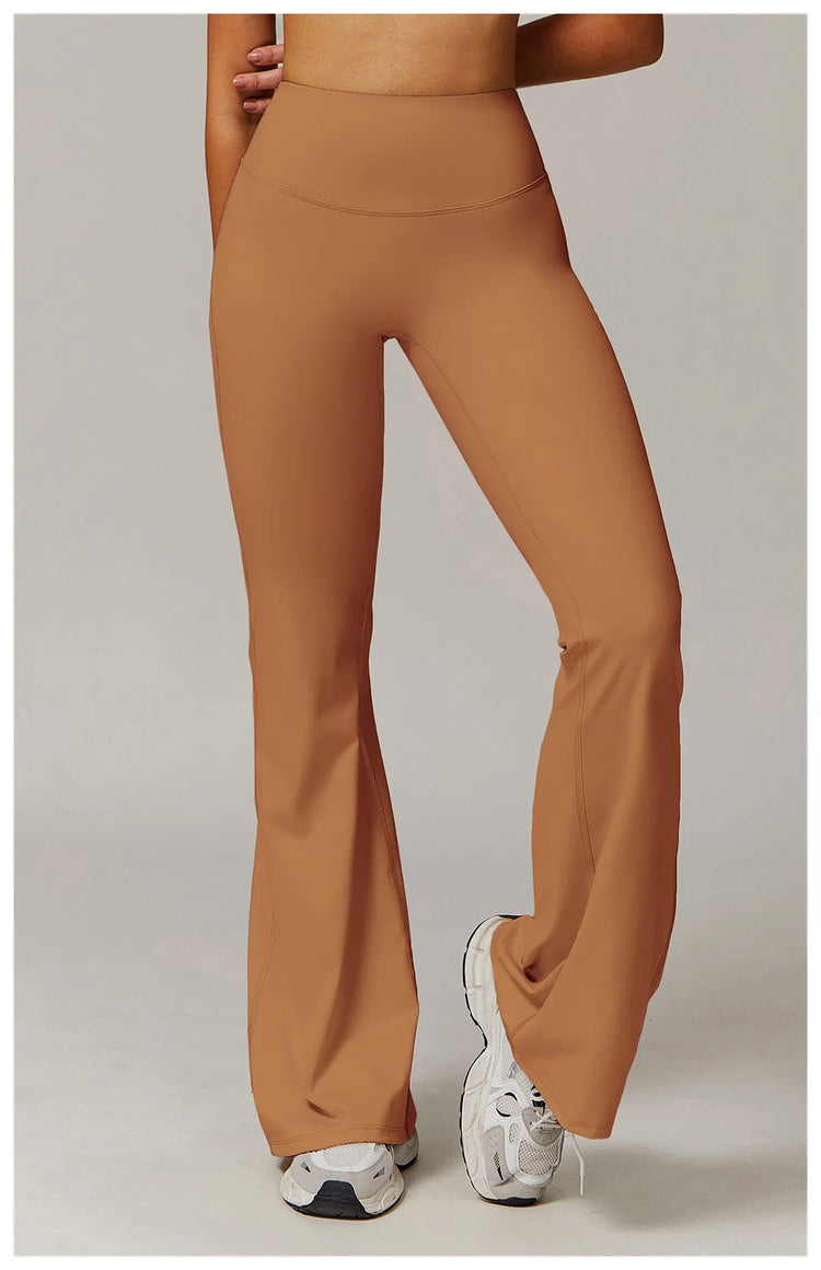 High Waist Wide Leg Pants Leggings Women Tights Fitness Bell-bottoms Yoga Elastic Leggings Push Up Gym Workout Flared Pants PlatiNum