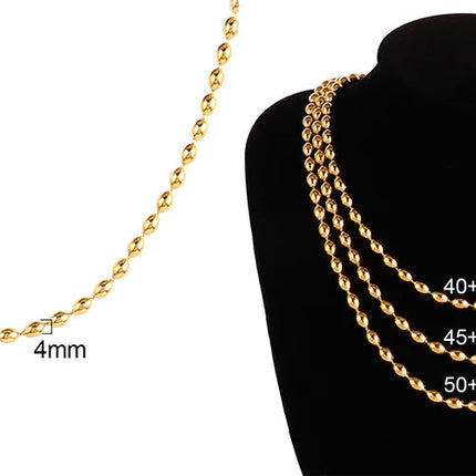 316 Stainless Steel Necklaces For Women Necklace Long Beads Chain Necklace Choker Necklace Bead Necklace Fashion Jewelry Gift PlatiNum