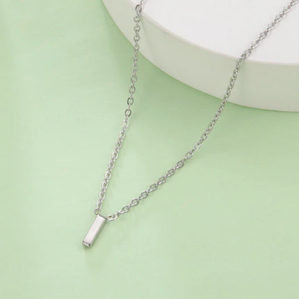 Skyrim Stainless Steel A-Z Initial Letter Necklace for Women Trend Minimalist Alphabet Choker Neck Chain Jewelry Birthday Gift PlatiNum