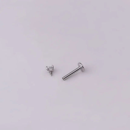 Orecchini a bottone per trago penetrante in acciaio inossidabile da 2 pezzi, orecchino per cartilagine elicoidale con labret di cristallo piccolo per gioielli per il corpo delle donne platinumshop
