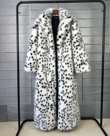 ZADORIN 130cm Long Fluffy Woman Leopard Faux Fur Coat Y2K Clothes Luxury Warm Faux Fur Jackets Winter Coats For Woman Outerwears