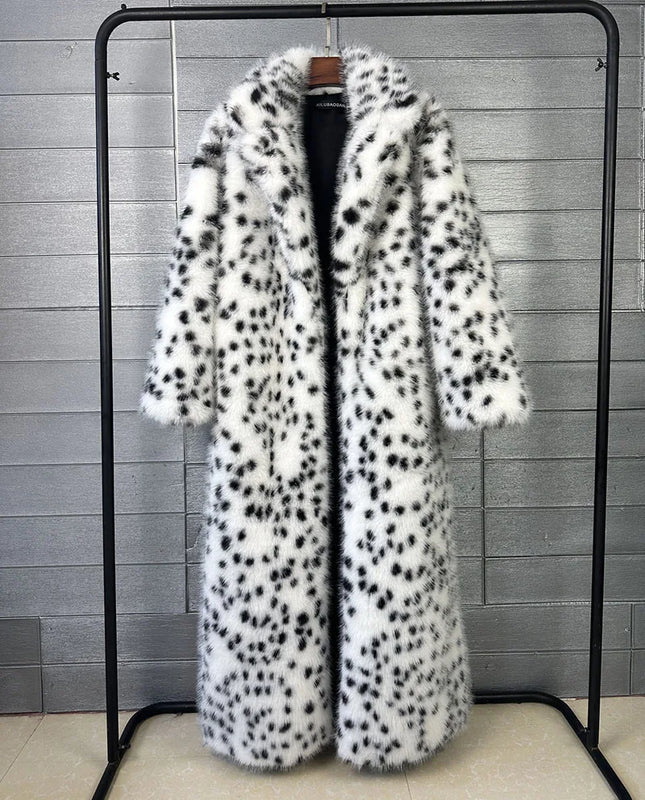 ZADORIN 130cm Long Fluffy Woman Leopard Faux Fur Coat Y2K Clothes Luxury Warm Faux Fur Jackets Winter Coats For Woman Outerwears