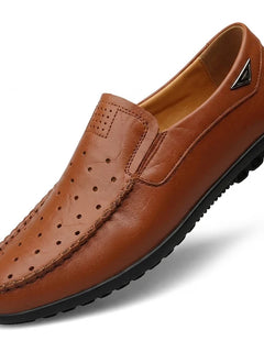 Scarpe Casual da Uomo in Vera Pelle di Lusso, Mocassini Estivi Cuciti a Mano, Traspiranti, Slip-on, Scarpe da Guida, Taglia Grande 47