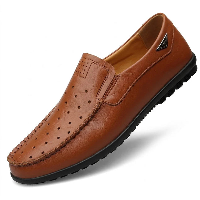 Scarpe Casual da Uomo in Vera Pelle di Lusso, Mocassini Estivi Cuciti a Mano, Traspiranti, Slip-on, Scarpe da Guida, Taglia Grande 47