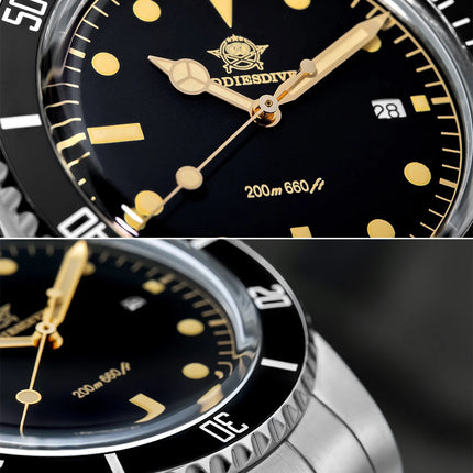 ADDIESDIVE 39mm Men's Analog Quartz Watch Ceramic Bezel K1 Domed Glass 200m Water Resistance C3 Super Luminous  Men's Dive Watch