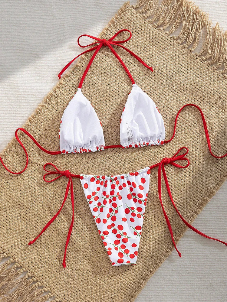 Costume da bagno donna micro bikini sexy 2026 Trend bikini perizoma in due pezzi Set costumi da bagno donna con lacci da spiaggia per costume da bagno donna PlatiNum