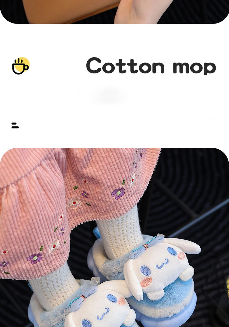 Winter Family Plush Slippers, Parent-Child Match Cartoon Indoor Home Shoes, Cozy Cotton-Lined Non-Slip Slides for All Ages
