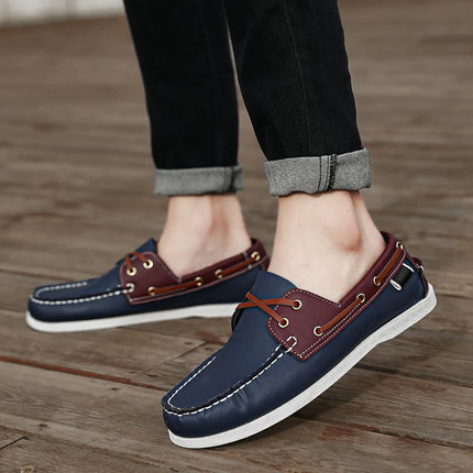 Scarpe mocassini da uomo alla moda con punta a grembiule, comode antiscivolo per passeggiate all'aperto, viaggi, primavera ed estate