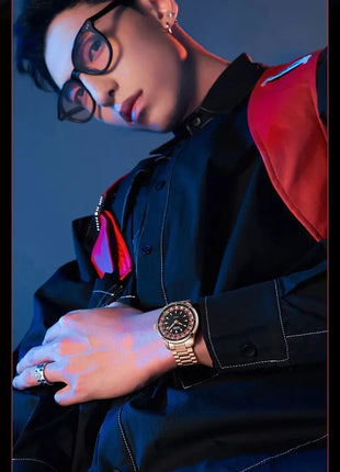 Mark Fairwhale 5031 Nuovo orologio al quarzo da uomo di marca superiore quadrante digitale rotante intrattenimento freddo orologio da notte impermeabile reloj platinumshop