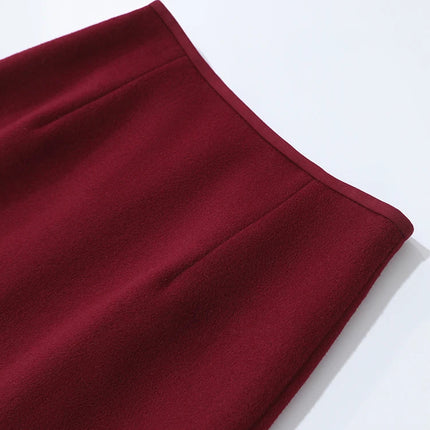 AMII Women's Skirt 2025 Winter New Minimalist Solid Color Commuter Skirts For Woman Wool Long Versatile Clothing Female 12544047 PlatiNum
