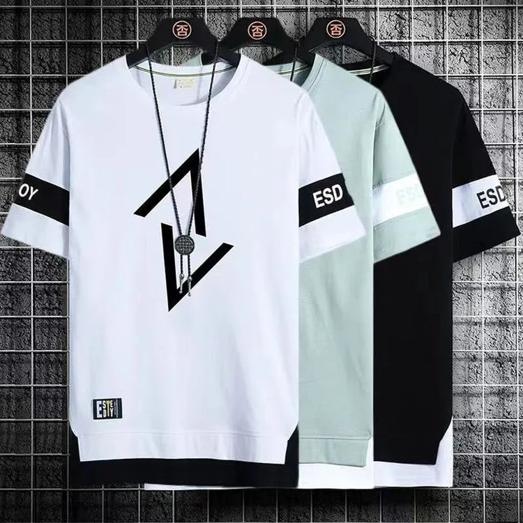2025 T-shirt da uomo nuove Moda coreana Estate Manica corta Stampa T-shirt da uomo Casual Harajuku A