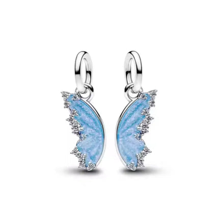 2025 Orecchini a cerchio in cristallo per le donne Orecchini gioielli Farfalla rosa Bule Moon Star Orecchini originali in argento sterling 925 platinumshop