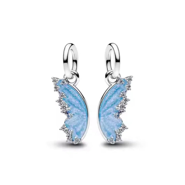 2025 Orecchini a cerchio in cristallo per le donne Orecchini gioielli Farfalla rosa Bule Moon Star Orecchini originali in argento sterling 925 platinumshop