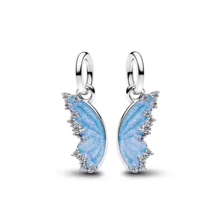2025 Orecchini a cerchio in cristallo per le donne Orecchini gioielli Farfalla rosa Bule Moon Star Orecchini originali in argento sterling 925 platinumshop