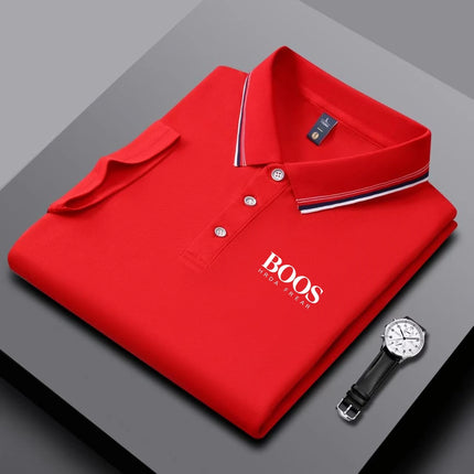 New men's short-sleeved embroidered polo shirt, casual and elegant, fashionable, breathable, comfortable, and versatile.